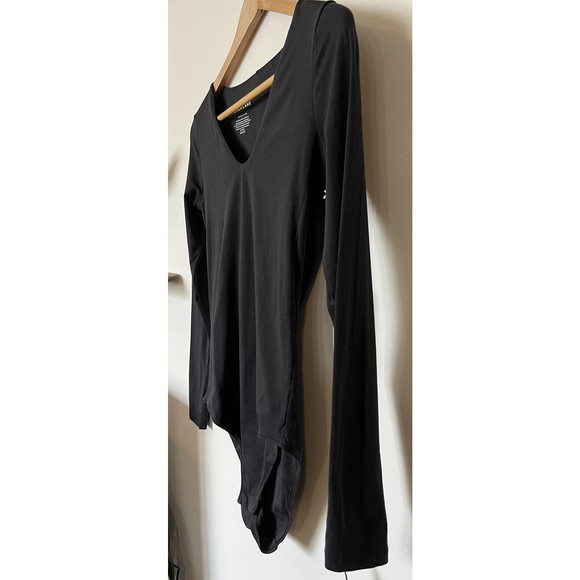 NWT Everlane Black Long sleeve V Neck Bodysuit(Bikini Bottom) Small - Picture 3 of 9